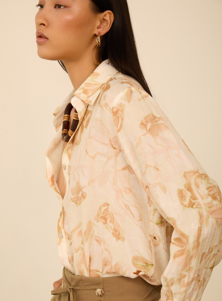 MEISIE - Camicia Manica Ampia Fantasia  - M125B03NUT