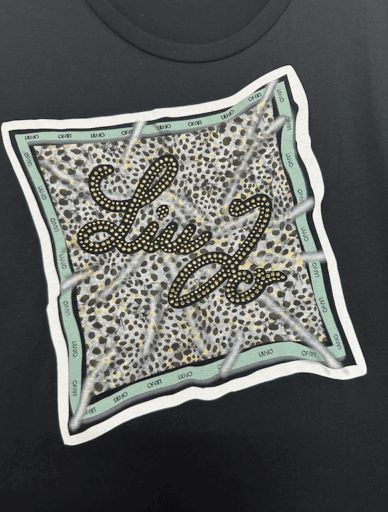 SOLO TG. XS - LiuJo - T-shirt in jersey di cotone - Art: WF2548 JS923 - Col. Nero