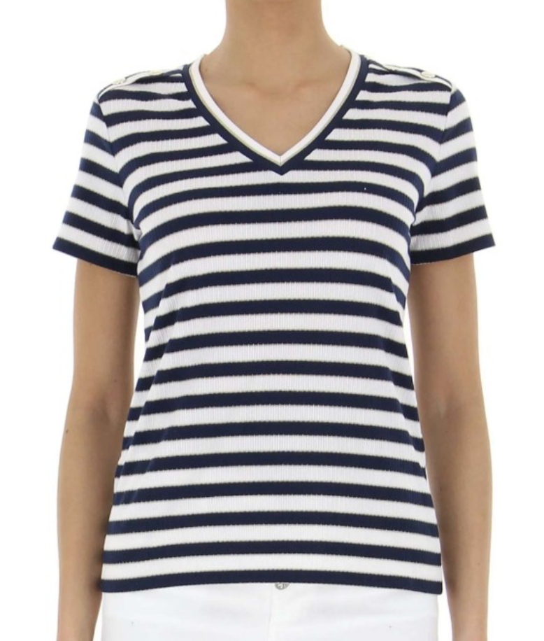SOLO TG. XS - LiuJo T-Shirt - TA4192 J4679 - BLU e BIANCA