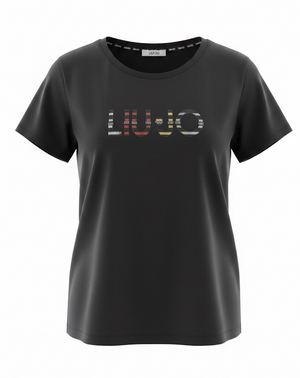 SOLO Tg. XS - LiuJo - T-shirt in cotone con logo LIUJO - TA3197 - Nero