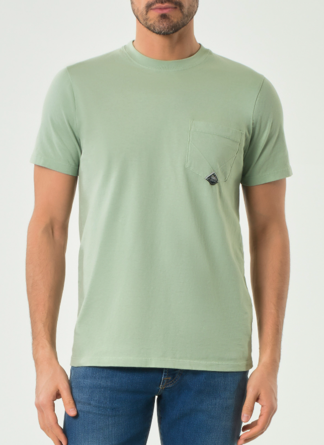 T-Shirt RoyRoger's Pocket Man Heavy Jersey Cotone - New - Verde chiaro
