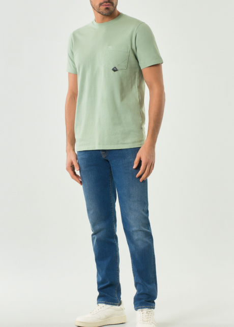 T-Shirt RoyRoger's Pocket Man Heavy Jersey Cotone - New - Verde chiaro