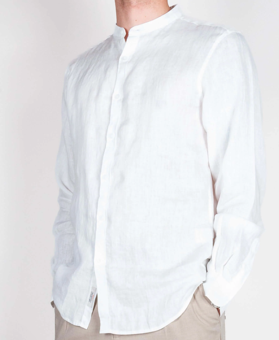 SOLO TG. S-L-XL - Lupo - Camicia Lino Coreana - Col. Bianco