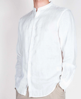 SOLO TG. S-L-XL - Lupo - Camicia Lino Coreana - Col. Bianco