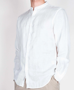 SOLO TG. S-L-XL - Lupo - Camicia Lino Coreana - Col. Bianco