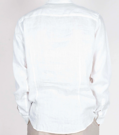 SOLO TG. S-L-XL - Lupo - Camicia Lino Coreana - Col. Bianco