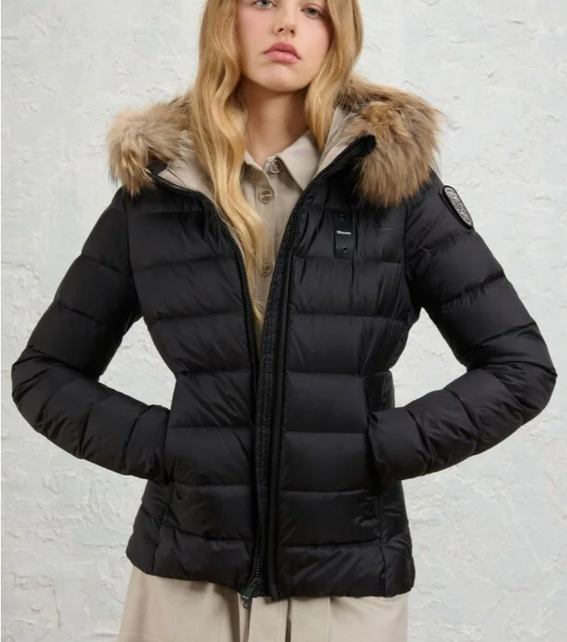 Blauer Piumino IMBOTTITO PIUMA + PELLICCIA 26WBLDC03038- Col.Nero NEW 2026/2027